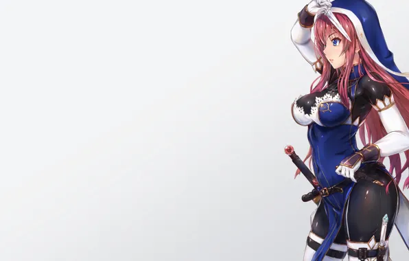 Картинка девушка, оружие, меч, аниме, арт, капюшон, tori, puru0083