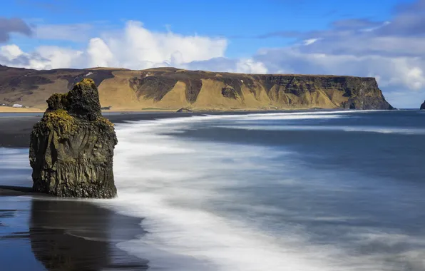 Картинка море, побережье, Исландия, Iceland, Cape Dyrholaey