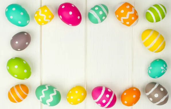 Картинка яйца, весна, colorful, Пасха, happy, wood, spring, Easter, eggs, holiday