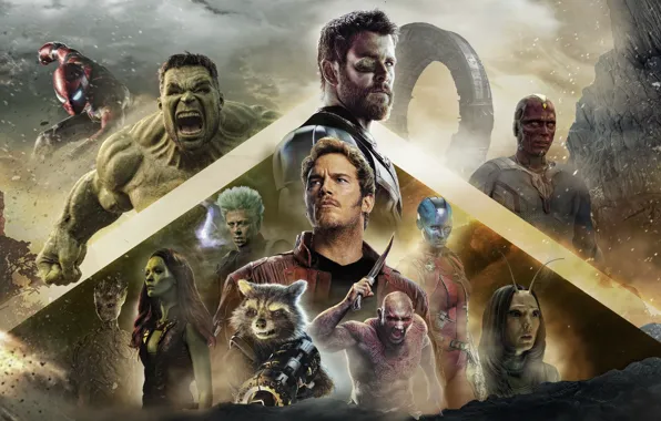 Картинка фильм, персонажи, 2018, афиша, Avengers: Infinity War