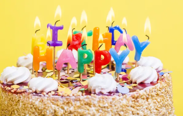 Картинка свечи, colorful, торт, cake, Happy Birthday, celebration, candles, decoration, День Рождения