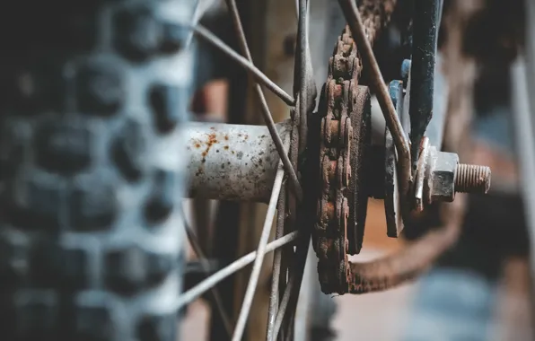 Картинка велосипед, колесо, цепь