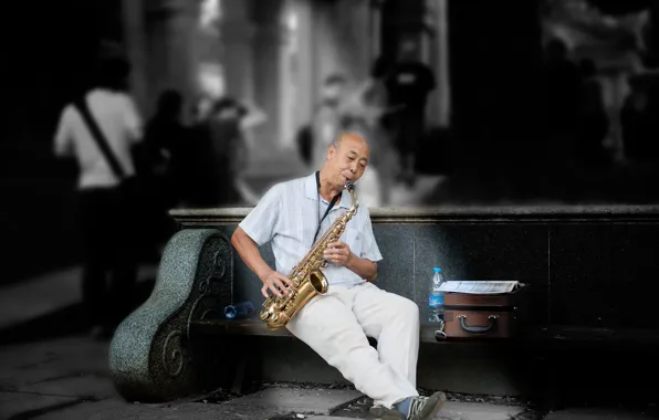 Картинка музыка, саксофонист, street musician