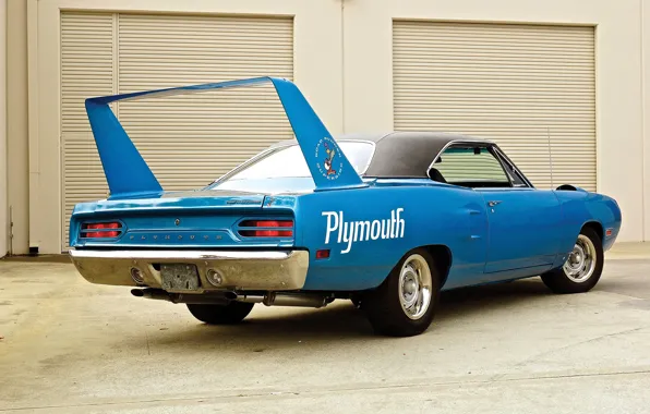 Картинка Blue, 1970, Plymouth, Back, Muscle car, Superbird