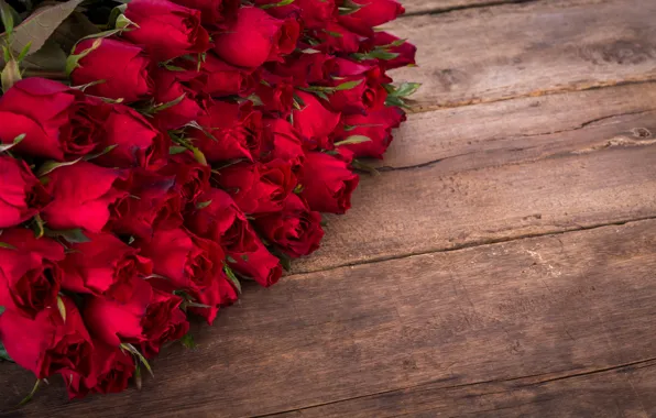 Картинка розы, букет, красные, wood, romantic, roses