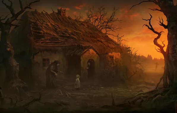 Картинка дом, жертва, ведьма, ребёнок, witch