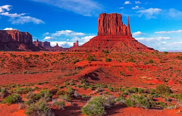 Картинка небо, горы, природа, скалы, пустыня, Юта, США, Долина Монументов