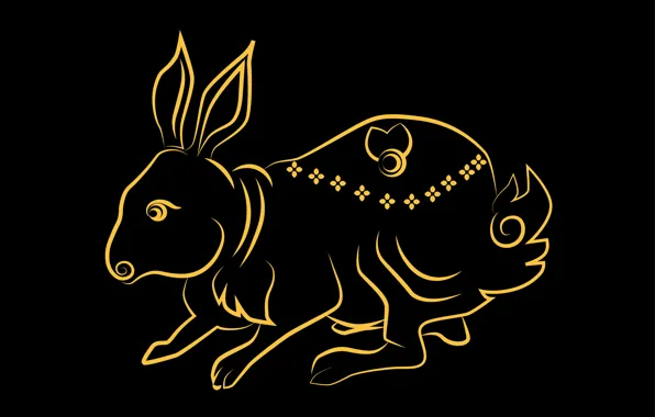 Картинка golden, rabbit, stars