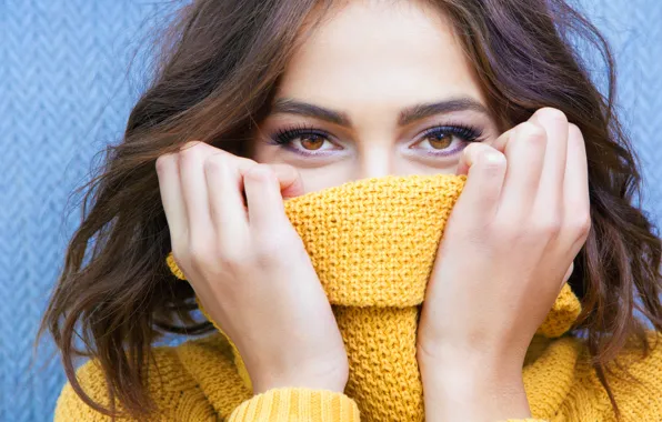 Картинка yellow, eyes, sweater