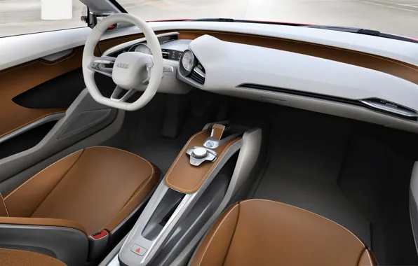 Картинка Audi, руль, сиденья, салон, e-tron