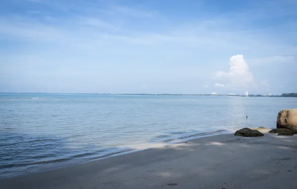 Картинка white, beach, sea, blue, sand, malaysia, relaxing, kuantan, blue sea