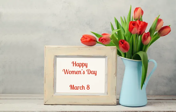 Картинка цветы, букет, colorful, тюльпаны, red, love, 8 марта, romantic, tulips, gift, красные тюльпаны