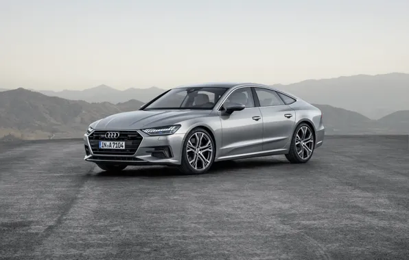 Картинка Audi, German, 2018, Silver, Premium, A7