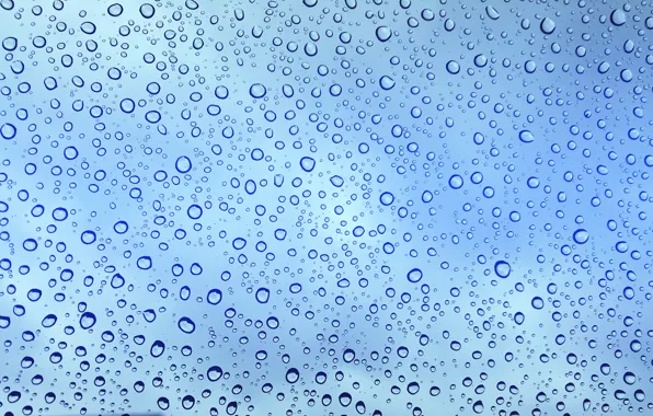 Картинка стекло, вода, капли, фон, rain, blue, water, drops