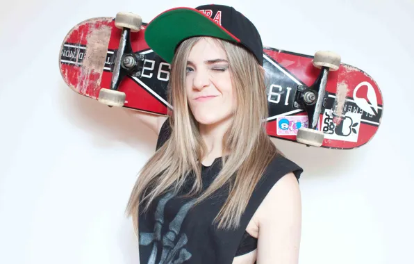 Картинка hat, beautiful, blonde, skateboard, Karen Jonz