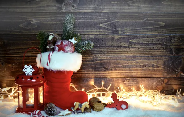 Картинка снег, Новый Год, Рождество, merry christmas, decoration, сапожок, xmas, lantern