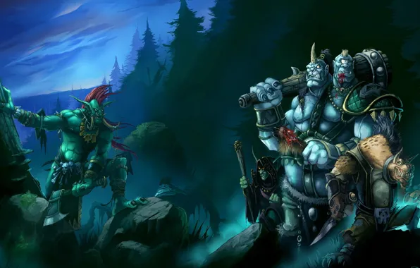 Картинка Warcraft III 3 Frozen Throne, троль, разбойники, Варкрафт 3, огр маг, гнол