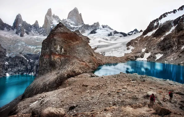 Картинка снег, горы, озеро, ледник, Аргентина
