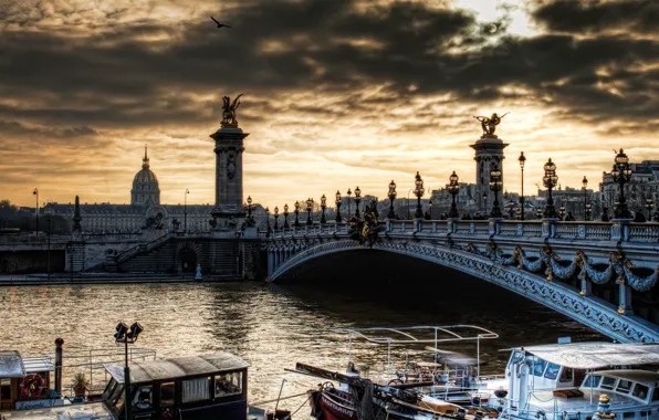 Картинка мост, Париж, франция, сена