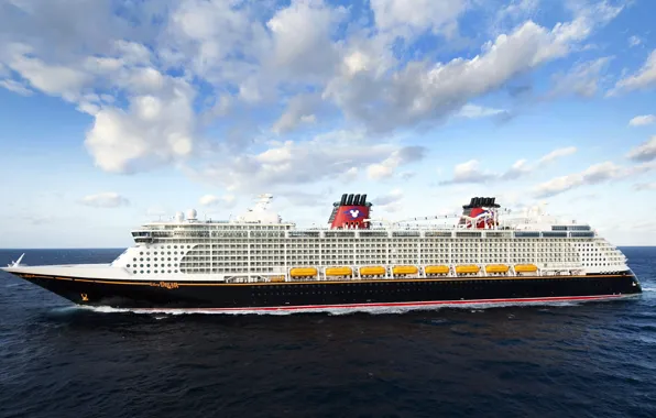 Картинка Небо, Океан, Море, Лайнер, Борт, Судно, Disney, Пассажирский, Dream, Пассажирский лайнер, Disney Dream, Disney Cruise …