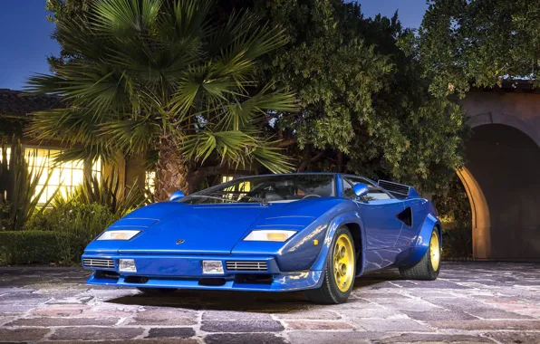 Картинка Lamborghini, Blue, Countach, Gold, Wheels