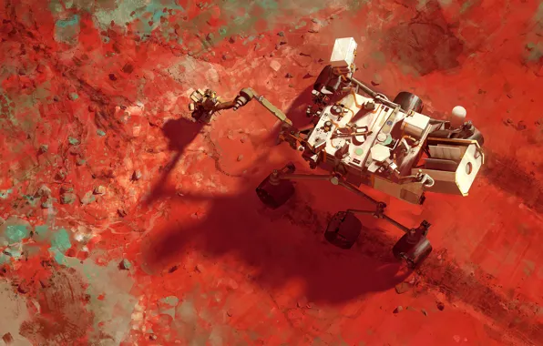 Картинка поверхность, планета, аппарат, Curiosity, Mars Science Laboratory