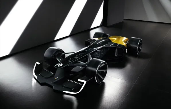 Картинка car, Renault, sport, black, yellow, race, speed, Renault RS 2027 Vision