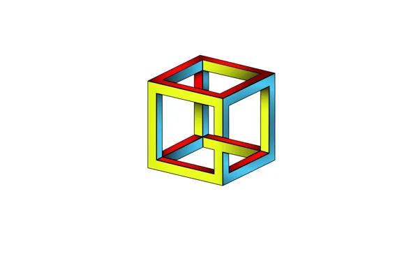 Картинка куб, иллюзия, ребро
