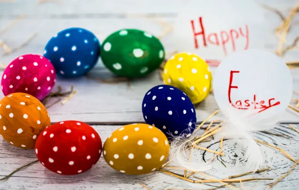 Картинка colorful, Пасха, happy, spring, Easter, eggs, holiday, яйца крашеные