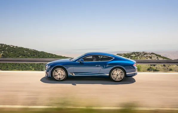 Картинка Bentley, Continental GT, Blue, Coupe, 2017