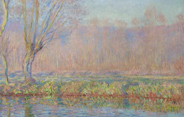 Картинка пейзаж, природа, дерево, картина, Ива, Claude Monet, Клод Моне