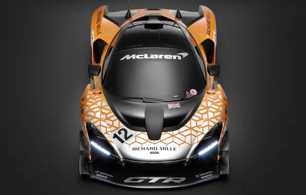 Картинка Concept, McLaren, GTR, гоночное авто, вид спереди, 2018, Senna