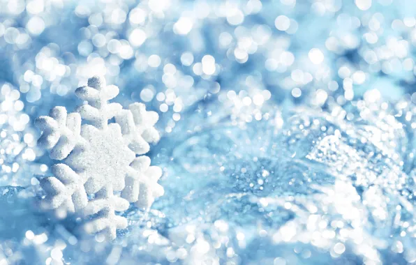 Картинка blue, снежинка, winter, snow, snowflake
