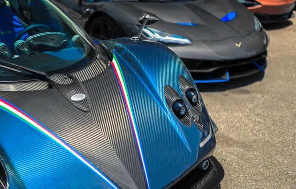 Картинка Lamborghini, Carbon, Blue, Zonda R, Centenario, Pagany