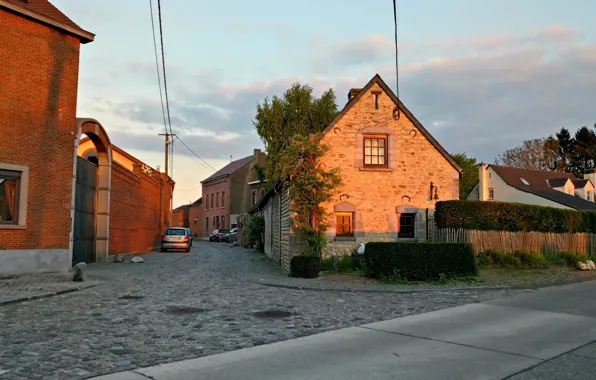 Картинка House, Light, Landscape, Sunset, beautiful, Old, Belgium, Evening, Brick, Construction, Architectural, Brabant Wallon, Nivelles, Architechture, …