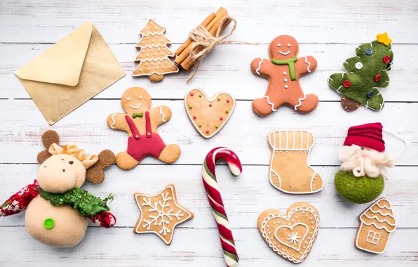 Картинка праздник, человечки, Christmas, декор, карамель, cookies, пряники, имбирные
