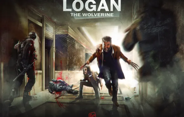 Картинка Wolverine, Hugh Jackman, X-Men, Logan, Marvel Comics, Movie, X-23, by Giulio Perez