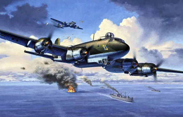 Картинка Luftwaffe, Focke-Wulf, Люфтваффе, Condor, самолёт-моноплан, немецкий 4-моторный дальний многоцелевой, Fw 200