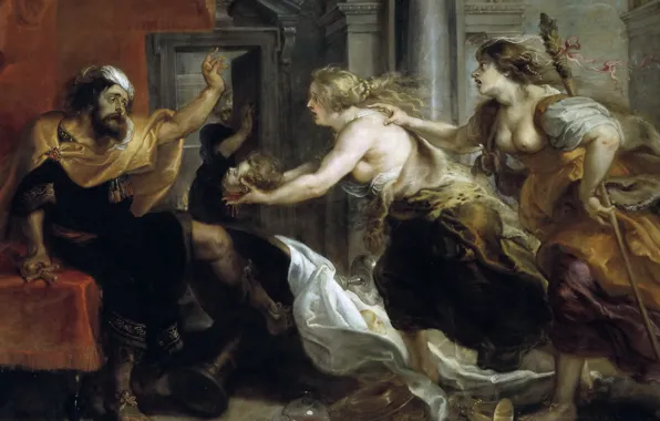 Картинка картина, Питер Пауль Рубенс, мифология, Pieter Paul Rubens, Терею на Пиру Преподносят Голову его Сына