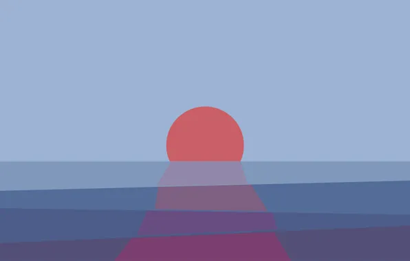 Картинка море, солнце, закат, горизонт