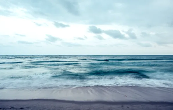 Картинка песок, море, волны, пляж, лето, небо, summer, beach, sky, sea, blue, romantic, sand, wave