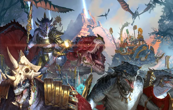 Картинка battle Art, Total war warhammer 2, Lizardman