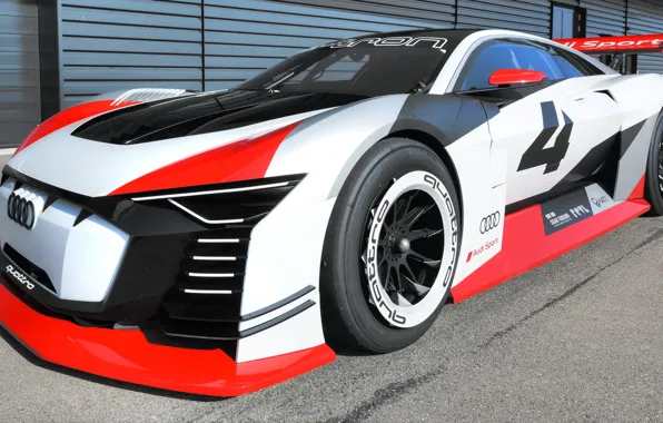 Картинка Audi, гоночное авто, Vision, вид сбоку, 2018, Gran Turismo, E-Tron