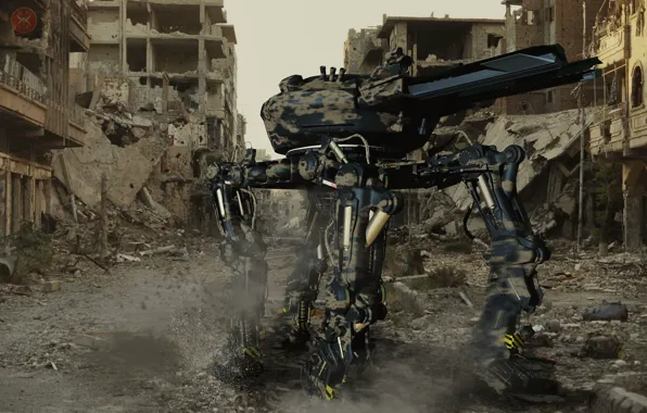 Картинка город, робот, разрушения, Fast Killer