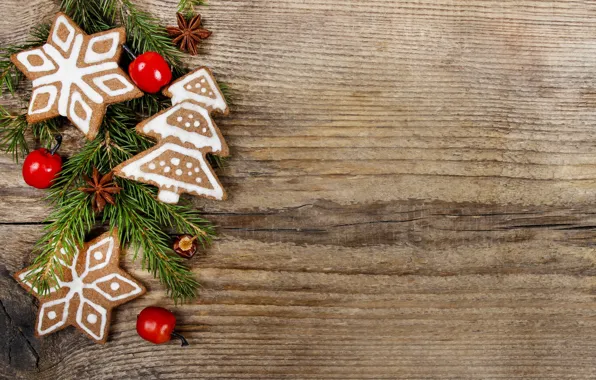 Картинка елка, Новый Год, печенье, Рождество, wood, Merry Christmas, Xmas, cookies, decoration, пряники, gingerbread