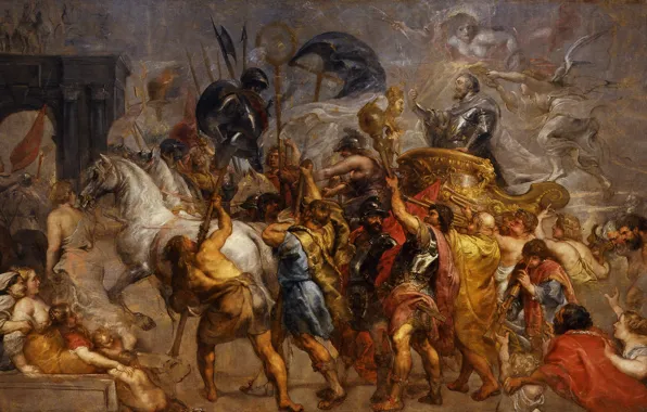 Картинка картина, история, Питер Пауль Рубенс, Pieter Paul Rubens, Триумфальное Вступление Генриха IV в Париж