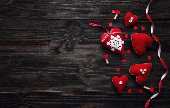 Картинка любовь, сердце, сердечки, red, love, heart, wood, romantic, Valentine's Day, decoration