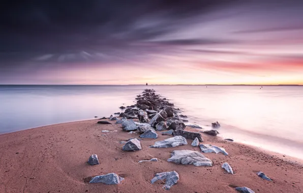 Картинка море, закат, берег, United States, Maryland, Anne Arundel