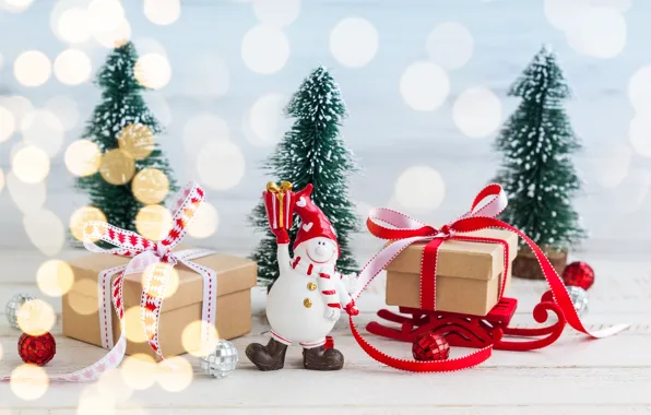 Картинка снег, украшения, елка, Новый Год, Рождество, подарки, Christmas, snow, Merry Christmas, Xmas, gift, decoration, holiday …