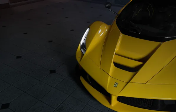 Картинка Ferrari, Yellow, Face, LaFerrari